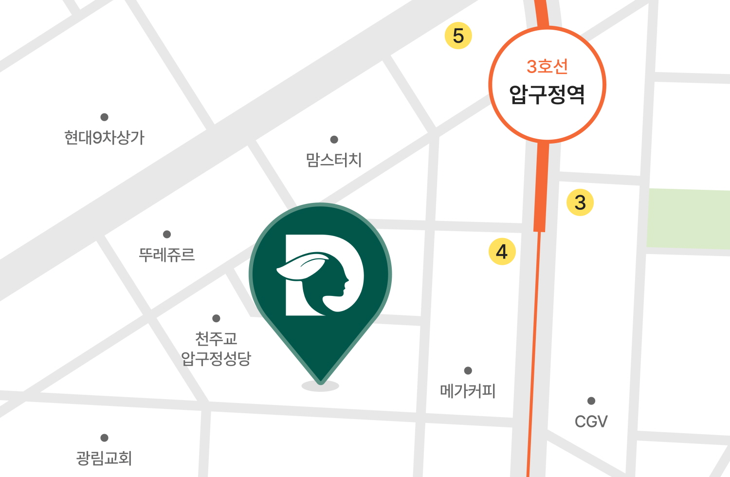 압구정더모의원 약도