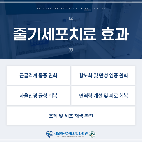줄기세포 정맥주사의 효과와 한계를 설명하는 안내 이미지